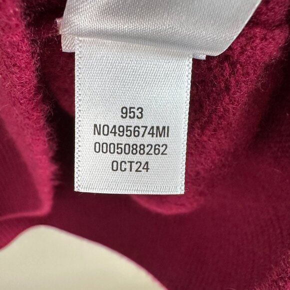 Nordstrom Wool & Cashmere Turtleneck Sweater Burgundy Large NEW - Picture 7 of 11